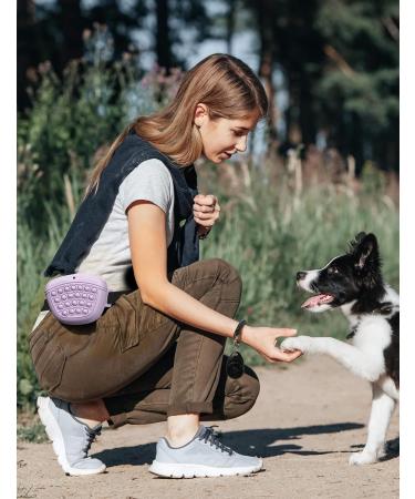 Buy Gobeigo Silikon Hundeleckerli Bags & Training Clicker - Magnetic Closure Treat Bag for Dogs Puppy Training & Walks Hip Belt Fanny Pack (Violet) - International Shipping Available - Buy Online on SooperMarket.com