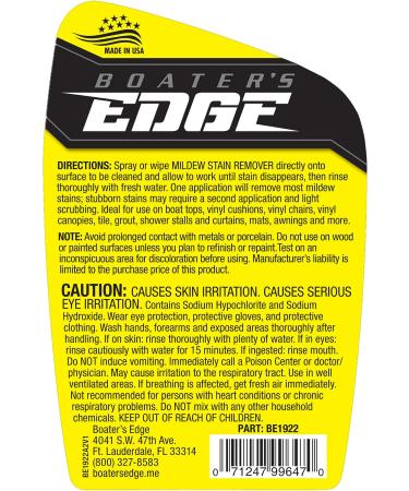 BOATER'S EDGE Mold & Mildew Stain Remover 22oz (BE1922) - Ultimate Boat Care Solution - Buy Online on SooperMarket.com