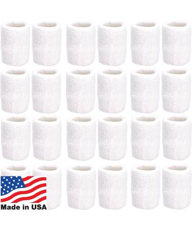 Unique Sports Athletic Performance Team Pack - 24 White Wristbands (12 Pairs) - Buy Online on SooperMarket.com