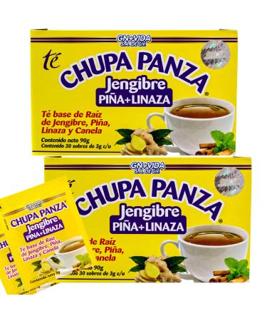 Tea CHUPA Panza Tea Based ONGINGER Root PINNEAPPLE Flaxseed & Cinnamon (30 Tea Bags/0.10 oz Each) - SET OF 2 30 Count (Pack of 2)