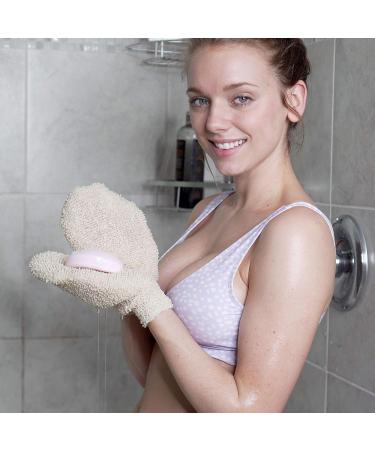 2 PCS Exfoliating Mitt Set - Natural Spa Body Scrubber for Deep Cleansing | Bath and Shower Exfoliation Gloves for Men and Women - Vegetable Fiber - Buy Online on SooperMarket.com