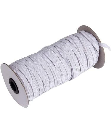 70-Yards Length 1/4 Width White Braided Elastic Cord/Elastic