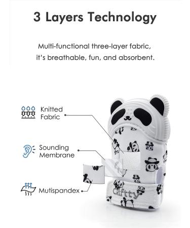 BPA-Free Panda Teething Mitten Set for Baby Boys and Girls - 1 Pair of Chewing Gloves + Bonus Toothbrush - Buy Online on SooperMarket.com
