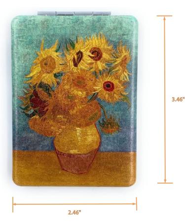 Aeisage Van Gogh Sunflowers Compact Mirror - 2.75'' Square Purse Cosmetic Handheld Mirror - Buy Online on SooperMarket.com