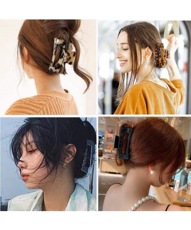 Aaiffey 4PCS Non-Slip Tortoise Hair Claw Clips | Stylish Leopard Hair Clamps for Strong Hold | Hair Styling Accessories for Women and Girls - Buy Online on SooperMarket.com