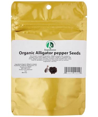 KOPABANA Organic Alligator Pepper Seeds| Organic Alligator pepper Alligator pepper, Mbongo spice | Pepper Spice |Ataare |Guinea Pepper | Alligator Pepper | Grains of Paradise | Lizard Pepp 1oz