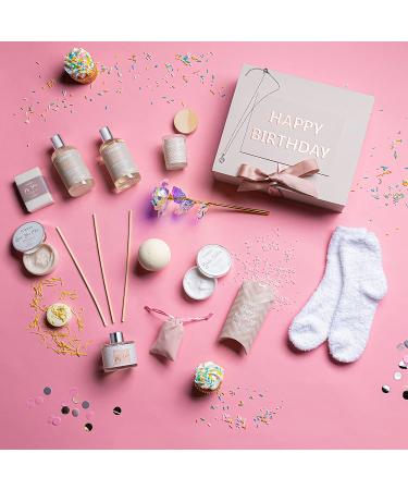 Luxury Birthday Spa Gift Set for Women with Bath Essentials, Diffuser, Candle, Necklace, 24k Rose & More - Buy Online on SooperMarket.com