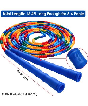 Kingcolor 16 FT Double Dutch Jump Rope 2 Pack Blue | Adjustable Soft Beaded DIY Jump Rope for Kids & Adults - Buy Online on SooperMarket.com