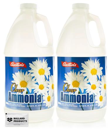 Ballard Products Bundle of Austin Ammonia All Purpose Cleaner Bulk Pack of 2 - Ammonia Liquid All-Purpose Household Cleaners 64oz Each - Cleans Glass Wood Ceramic Linoleum and Fabric