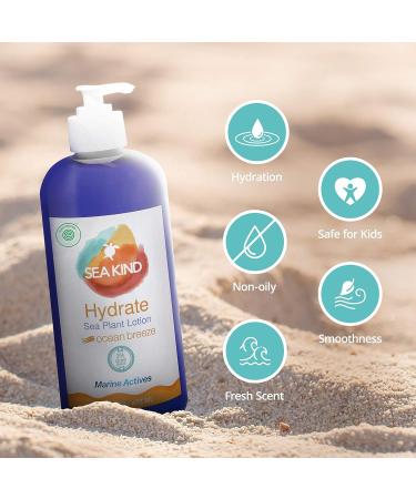 Sea Kind Ocean Breeze Hand and Body Lotion - 16 Fl Oz, Vegan Moisturizer for Dry/Sensitive Skin - Natural Hydrating Formula for Women and Men - Non Comedogenic & Paraben-Free - Buy Online on SooperMarket.com