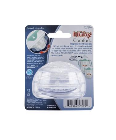 Nuby Comfort 360 Plus Replacement Spout - 2 Pack | Trainer Cup and Bottle Accessories - Buy Online on SooperMarket.com