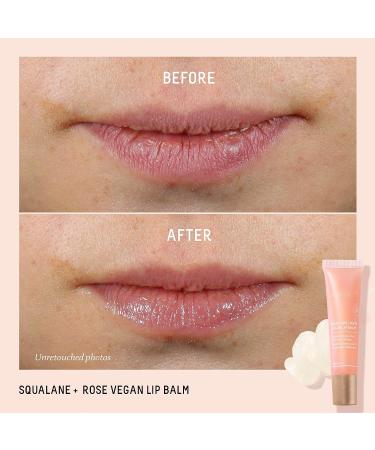 Biossance Squalane + Rose Vegan Lip Balm with Hyaluronic Acid and Ceramides - Moisturizing, Plumping, and Petroleum-Free (0.52 oz) - Buy Online on SooperMarket.com