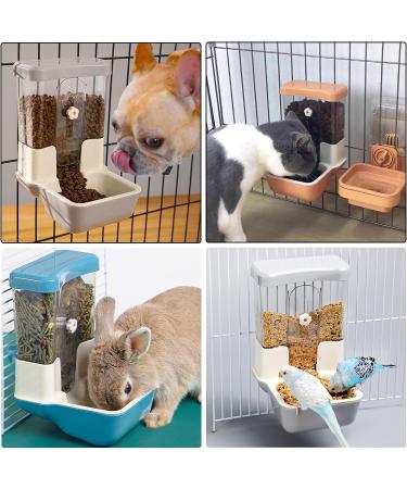 TOKAYIFE Automatic Pet Feeder 800ml Adjustable Outlet Food Dispenser Power-Free for Small Animal Cage Crate Hutch Rabbit Cat Puppy Guinea Pig Chinchilla Bird Hamster (Blue) - Buy Online on SooperMarket.com