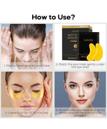 Under Eye Patches - 30 Pairs | 2% Haloxyl 24K Gold Masks | Diminish Dark Circles & Puffiness | Anti-Aging Collagen-Enriched Eye Care - Buy Online on SooperMarket.com