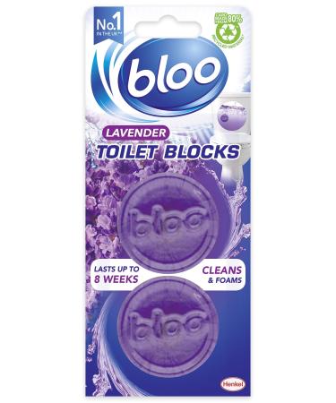 Bloo In Cistern Twin Blocks Violet with Long Lasting Anti-Limescale Cleaning Foaming & Purple Water Technology 2 Count (Pack of 1)