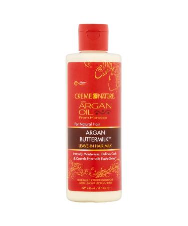 Creme Of Nature Argan Oil Leave-In Curl Milk 8 Ounce (235ml) (3 Pack)