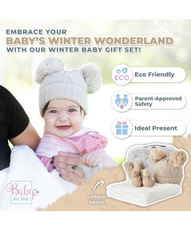 Unisex Baby Gift Set - Gender Neutral Newborn Hamper for Baby Shower - Winter Collection in Beige - Buy Online on SooperMarket.com