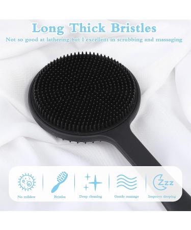 Silicone Body Scrubber Long Handle Bath Shower Brush - WLLHYF Back Exfoliator - Buy Online on SooperMarket.com