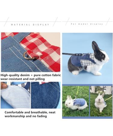 Adjustable Soft Rabbit Dishes & Leash Set for Small Animals - Pink (L) | Perfect for Rabbits Cats & Guinea Pigs - Buy Online on SooperMarket.com