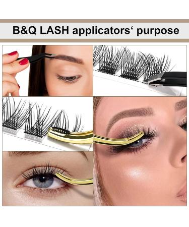 Eyelash Applicator - Rust-Free Eyelash Tweezers for Easy Application | Golden Eyelash Pliers with Brush - 1 PC for Artificial Eyelashes - Buy Online on SooperMarket.com