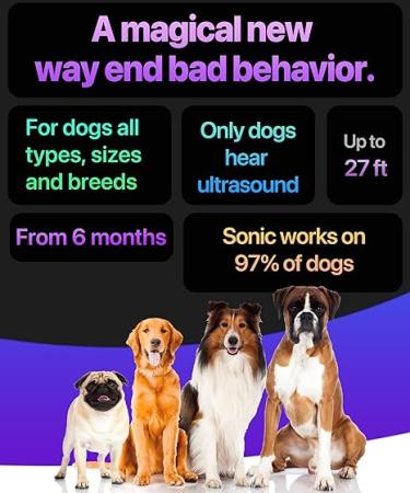 2024release Dog Bark Deterrent Device Stops Bad Behavior | No need yell or swat  Just point to a dog (own or neighbor's) Hit the button | Long-range ultrasonic  Alternative to painful dog shock collar - Buy Online on SooperMarket.com