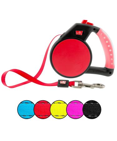 Dog Leash - Retractable Gel Pet Leash Handle - Red Medium Medium Red