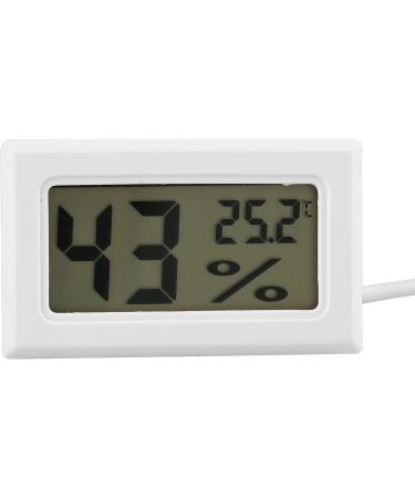 ASHATA Digital Hygrometer 2-in-1 LCD Display Thermometer Hygrometer with External Probe for Reptile Mini Digital Electronic Temperature Hygrometer(White) - Buy Online on SooperMarket.com