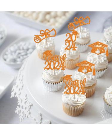 Rsstarxi 36 Pack Class of 2024 Graduation Cupcake Toppers 2024 Graduation Food Appetizer Picks 2024 Grad Cap Done Diploma Cupcake Picks for 2024 Graduation Theme Party Cake Decorations Orange - Buy Online on SooperMarket.com