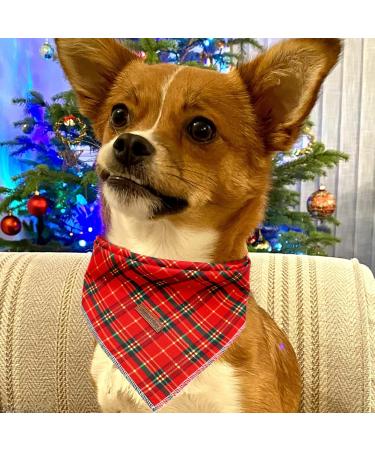 Shop Lionheart Glory Dog Haller Cotton Christmas Bib - Adjustable Red Plaid Neckerchief for Small Dogs | Packable Stylish & Comfortable - Buy Online on SooperMarket.com