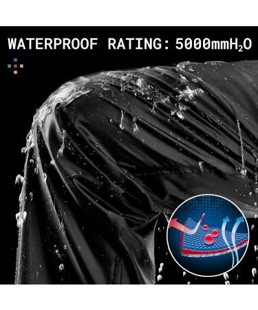 AXESQUIN Men's Waterproof Rain Pants - Lightweight, Packable & Windproof Outdoor Over Pants for Hiking & Fishing | Black, Large - Buy Online on SooperMarket.com