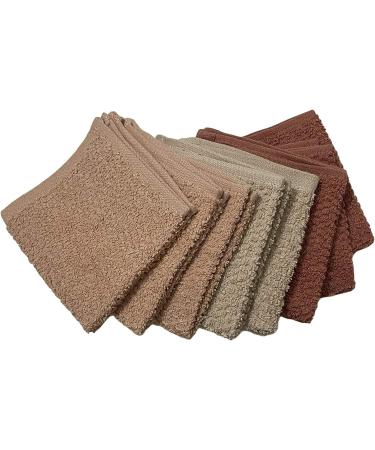 Petal Cliff Set of 8 Popcorn Weave Washcloths - Exfoliate Hands, Body, or Face - Extra Absorbent Ring Spun Cotton - 12 X 12 Size (Coral Sand Rose) - Buy Online on SooperMarket.com