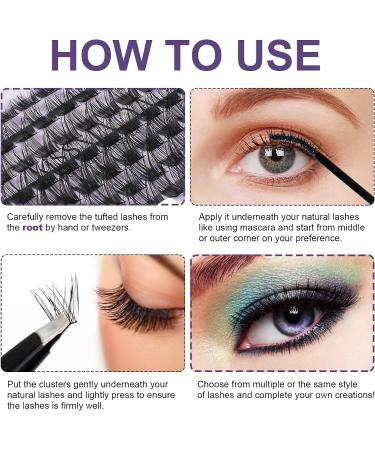 Individual Lashes Extension Kit 70 Wide-Stem 9-15mm Mix False Eyelashes with Lash Glue and Applicator - DIY Natural Portable Cluster Lashes Kit - Pack of 1 (FD20 Light Suit) - Buy Online on SooperMarket.com