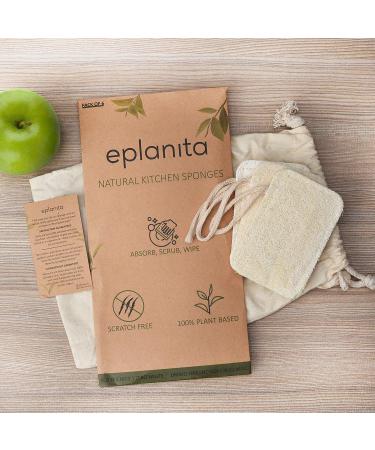 Eco-Friendly Eplanita Natural Dishes Ruts (6-Pack) - Biodegradable Kitchen Scrub Scourer | Zero Waste Luffa Plant - Buy Online on SooperMarket.com