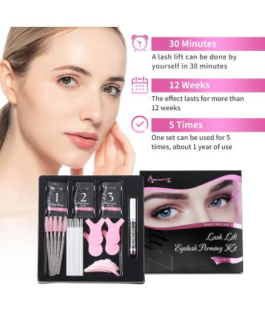 Beauty7 Lash Lift Kit - Professional Salon at Home for Eyelash Extension Curling and Perming (5 Pack) - Buy Online on SooperMarket.com