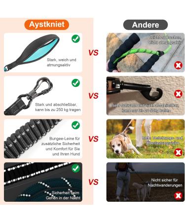 Shop Aystkniet Bungee Tow Leash for Dogs - 30m Shock-Absorbing Dog Leash with Padded Handle & Lockable Hook - Perfect for Medium & Large Dogs - Blue - Buy Online on SooperMarket.com