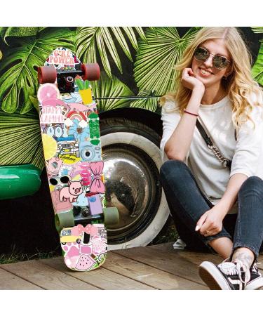 100pcs Cute Pink Waterproof Stickers for Laptop, Phone, Skateboard - Aesthetic Sticker Pack for Teens Girls and Kids - Buy Online on SooperMarket.com