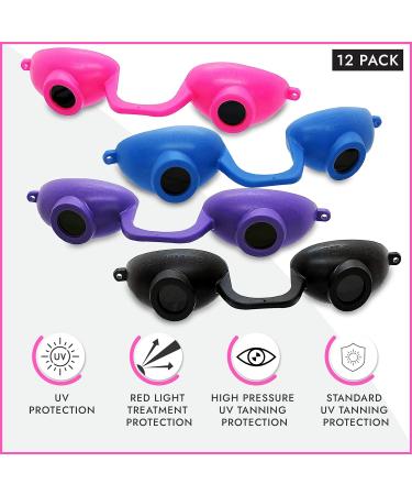 Super Sunnies Tanning Goggles - 12-Pack Assorted Colors for UV Eye Protection - FDA Compliant - Buy Online on SooperMarket.com
