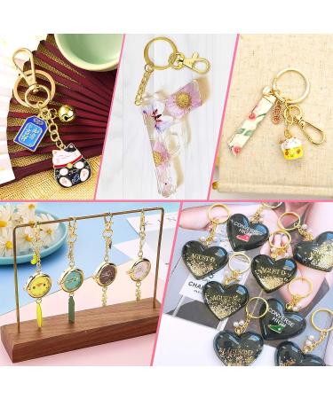 Paxcoo 100pcs Gold Keychain Rings Kit - 50 Key Chain Hooks + 50 Key Rings for Resin Craft & Acrylic Blanks - Bulk DIY Keychain Making Supplies - Buy Online on SooperMarket.com