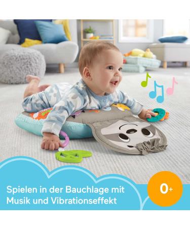 Fisher-Price Lazy Playing Pillow | Soothing Baby Game Pillow for 0-6 Months | Abdominal Play Plads with Vibration Bite Ring & Music | Perfect Baby Gift - Grr01 Sloth Multicolored - Buy Online on SooperMarket.com