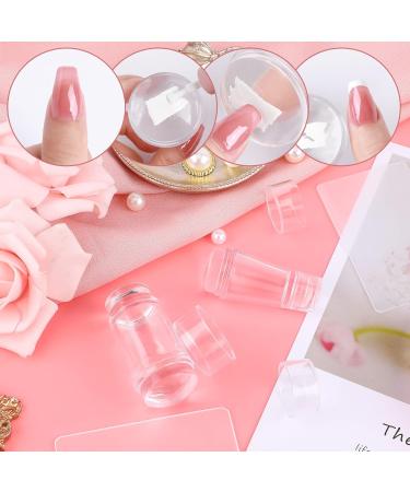 Junebrush Double-Sided Nail Stamp Set - Clear French Manicure Silicone Stamping Tool & Design Accessories for Nail Art - Buy Online on SooperMarket.com