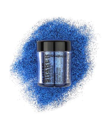 Stargazer Glitter Shaker Royal Blue. Cosmetic glitter powder for use on the eyes lips face body hair and nails.