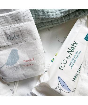 Eco by Naty Flushing Baby Wet Wipes - 100% Compostable Chemical-Free & Hypoallergenic | Safe for Sensitive Skin | 12 Pack (672 Wipes) - Buy Online on SooperMarket.com