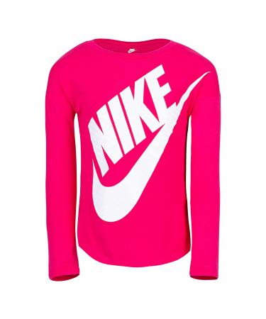 Nike Girls' Little Long Sleeve Sportswear Graphic T-Shirt Rush Pink 6