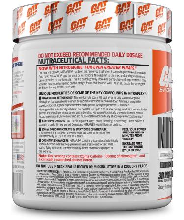 GAT Sport Nitraflex Advanced Pre-Workout Powder - Blood Orange | Boosts Strength, Energy & Performance | Creatine-Free | 30 Servings - Buy Online on SooperMarket.com