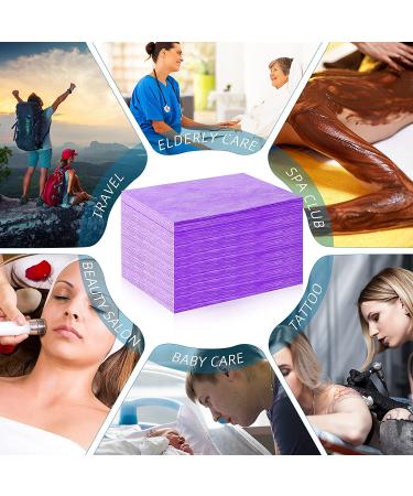 50-Pack 31x70 Inches Waterproof Disposable Bed Sheets - Purple Non-Woven Fabric for Spa, Beauty Salon, Hotels - Buy Online on SooperMarket.com