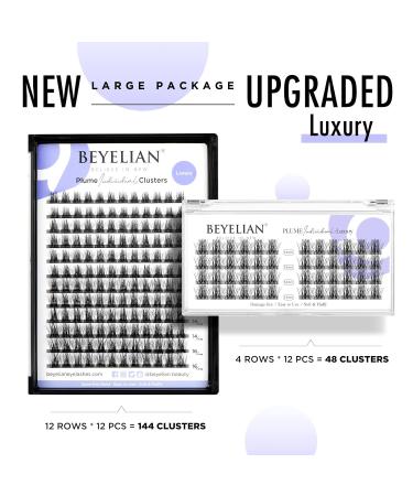 BEYELIAN 144 Pcs Lash Clusters & Glue Kit DIY Natural Look Eyelash Extensions | Reusable, Latex-Free Adhesive with Super Strong Hold - Buy Online on SooperMarket.com