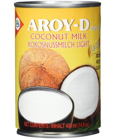 Aroy-D Coconut Milk Light Coconut milk for cooking and baking Ideal for desserts soups smoothies and cocktails 1 x 400 ml