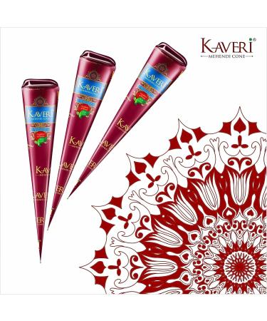 Kaveri Herbal Pure Henna Mehendi Cones for Hand Design | 12 Cones Pack with Free Mehandi Oil 12ml | Natural Leaves for Festivals & Special Occasions - Buy Online on SooperMarket.com