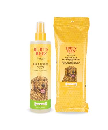 Burt's Bees For Dogs Multipurpose Hypoallergenic Grooming Wipes - Burts Bees Dog Deodorizing Spray, Dog Wipes For Cleaning, Burts Bees Dog Wipes, Deodorizing Spray for Dogs, Pet Wipes, Dog Spray