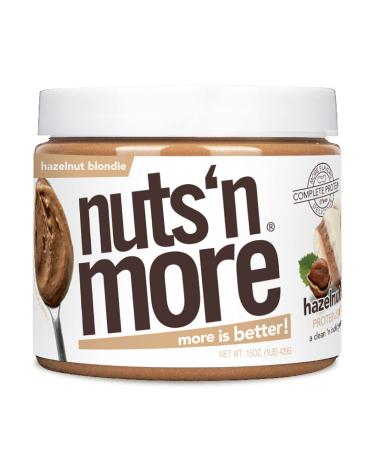 Nuts N More Hazelnut Blondie Spread All Natural Keto Snack Low Carb Low Sugar Gluten Free Non-GMO High Protein Flavored Nut Butter (15 oz Jar)